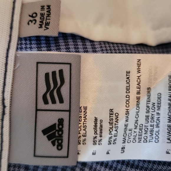 Adidas Men's Blue Checkered golf Shorts New with tags! Size 36 - Picture 4 of 6